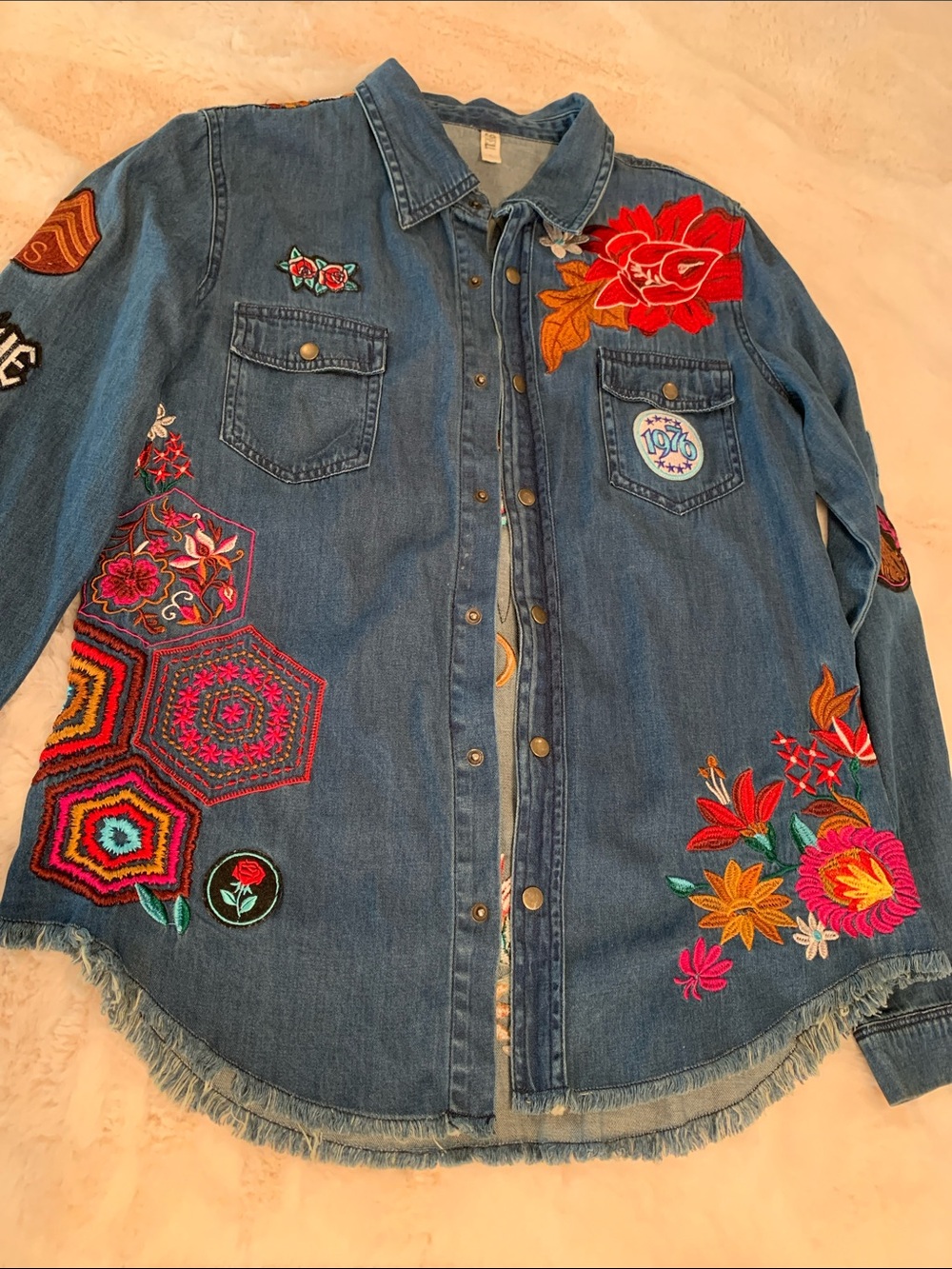Spell Flower Child Denim Shirt/Jacket - Picture 8 of 14